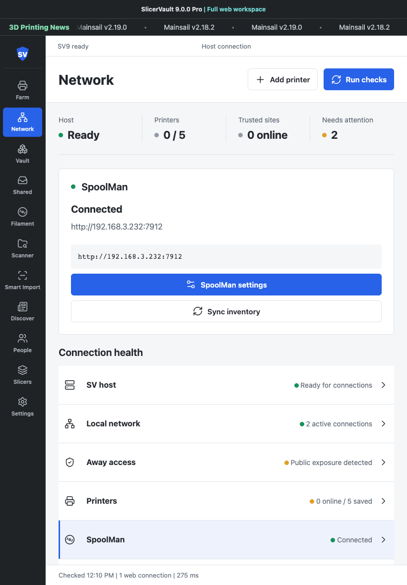 SV9 web workspace at tablet size